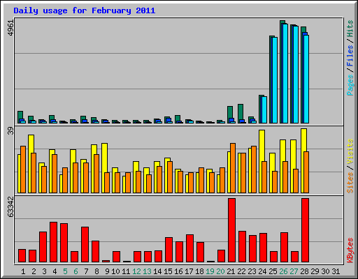 Daily usage for February 2011
