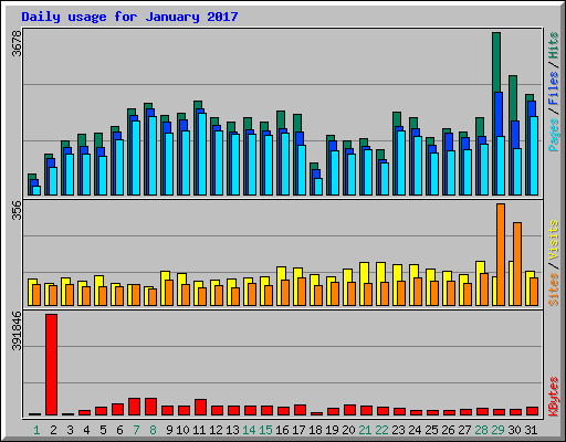 Daily usage for January 2017
