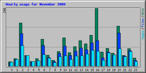 Hourly usage for November 2009