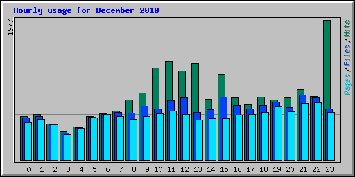 Hourly usage for December 2010