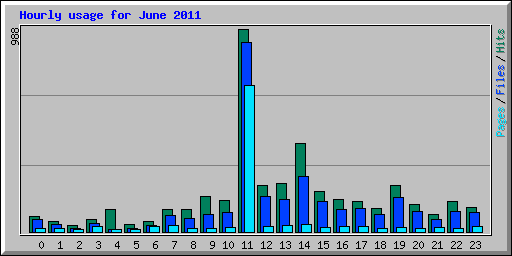 Hourly usage for June 2011