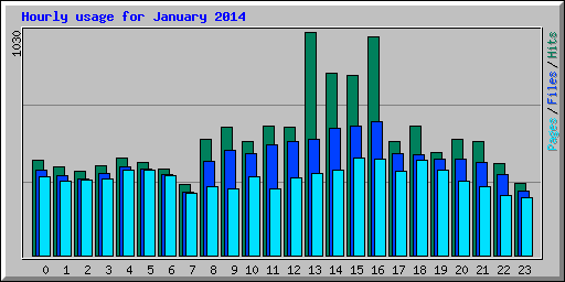 Hourly usage for January 2014