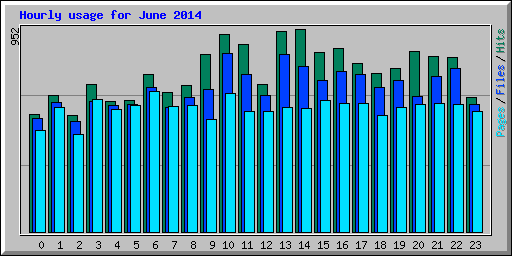 Hourly usage for June 2014