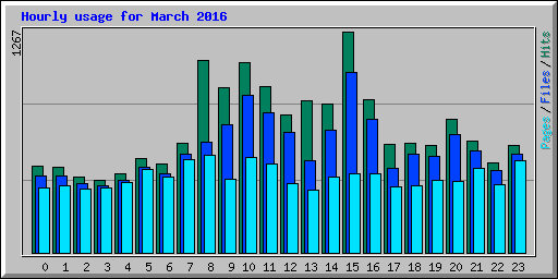 Hourly usage for March 2016
