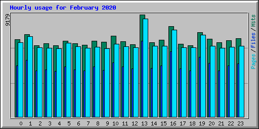 Hourly usage for February 2020